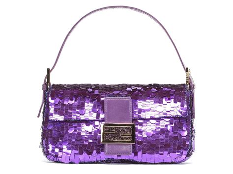 fendi purple sequin baguette vintage|fendi beaded baguette bag.